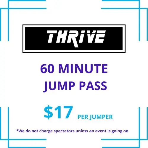 A jump pass for 6 0 minutes is $ 1 7 per jumper.